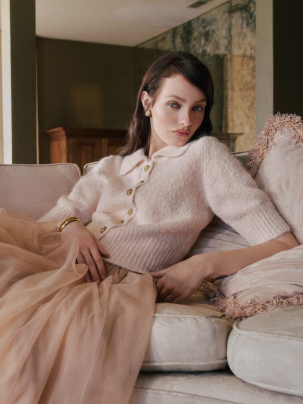 Daphne Collared Cardigan - Sorbet